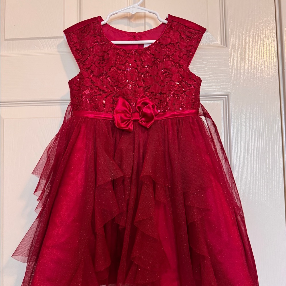Girls Jona Michelle Burgundy/Maroon Holiday Dress